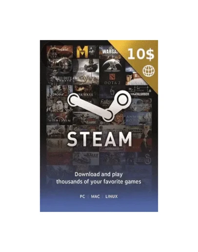 STEAM WALLET GIFT CARD 10 (USA+TL+ARG)
