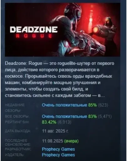 Deadzone: Rogue АВТОДОСТАВКА STEAM РОССИЯ