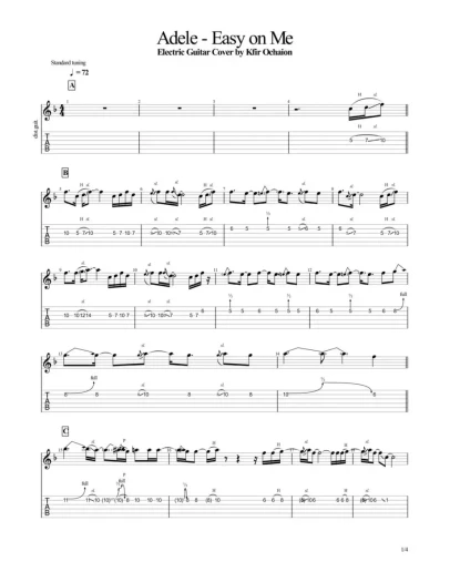Табы Kfir Ochaion - Adele - Easy on Me - Metal Cover