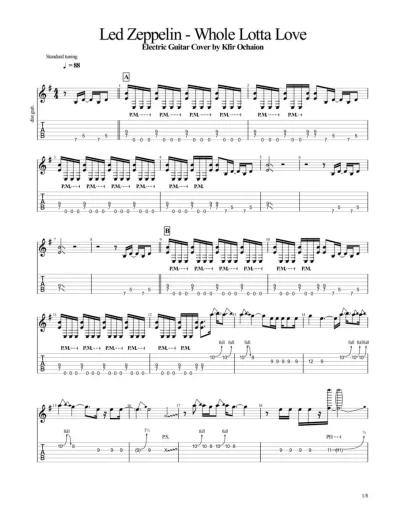 Табы Kfir Ochaion - Led Zeppelin - Whole Lotta Love Табы Kfir Ochaion - Led Zeppelin - Whole Lotta Love