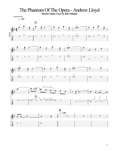 Табы Kfir Ochaion - The Phantom of the Opera - Metal Табы Kfir Ochaion - The Phantom of the Opera - Metal