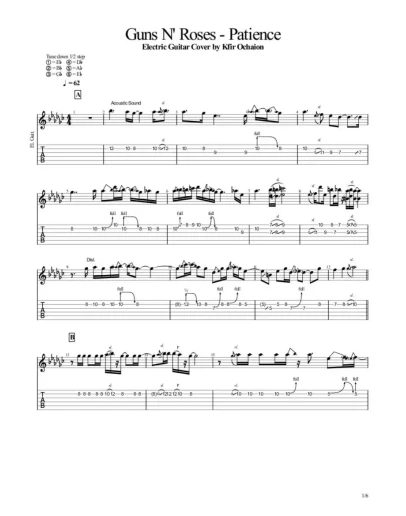 Табы Kfir Ochaion Guns N' Roses - Patience - Electric