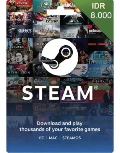 Steam Wallet 8000 IDR - Digital Gift Card - Indonesia