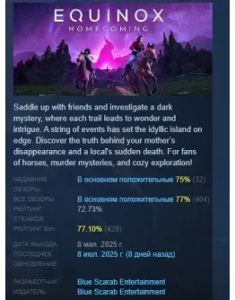 Equinox: Homecoming АВТОДОСТАВКА STEAM РОССИЯ Equinox: Homecoming АВТОДОСТАВКА STEAM РОССИЯ