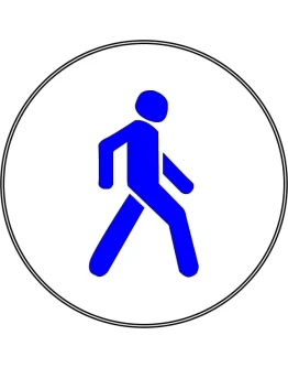 Дорожный знак человек синий, векторное изображение