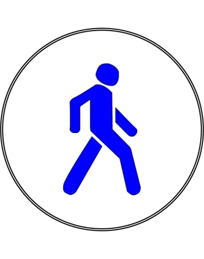 Дорожный знак человек синий, векторное изображение