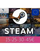 Steam Подарочная карта 15-25-30 EUR EUROPE