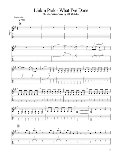 Табы Kfir Ochaion - Linkin Park - What I've Done