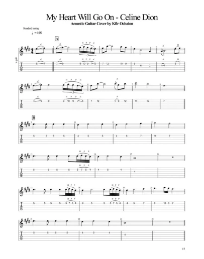 Табы Kfir Ochaion - Celine Dion - My Heart Will Go On