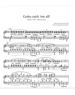 Ноты Animenz - Pokmon - Gotta catch em all! + Red&ampBlue