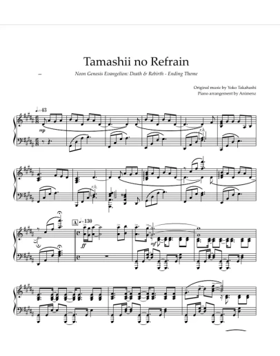 Ноты Animenz - Tamashii no Refrain Evangelion