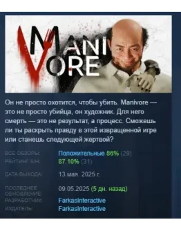 Manivore АВТОДОСТАВКА STEAM РОССИЯ
