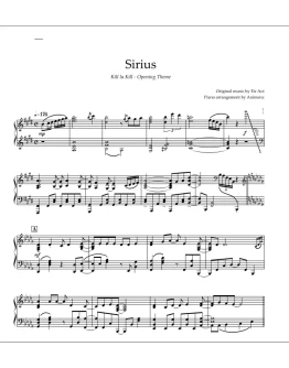 Ноты Animenz - Sirius (Kill la Kill OP1) Eir Aoi