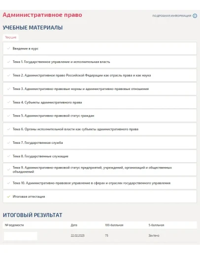 Административное право.Итоговый тест Синергия 2025г.