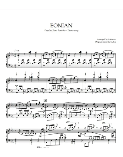 Ноты Animenz - EONIAN - Expelled from Paradise ED