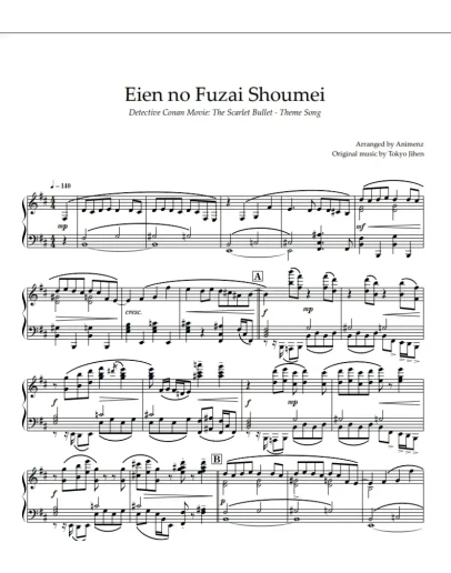Ноты Animenz - Eien no Fuzai Shoumei - Detective Conan Ноты Animenz - Eien no Fuzai Shoumei - Detective Conan