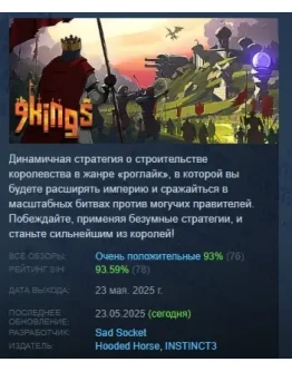 9 Kings АВТОДОСТАВКА STEAM РОССИЯ 9 Kings АВТОДОСТАВКА STEAM РОССИЯ