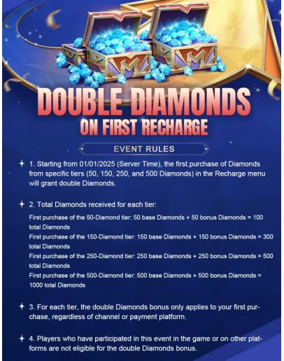 Двойные алмазы Mobile Legends: Bang Bang, по ID RU