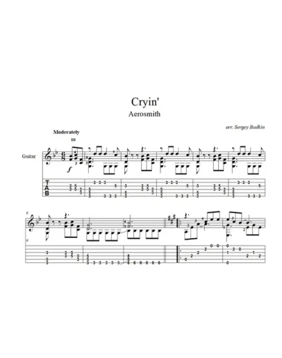 Cryin' (Aerosmith) ноты для гитары