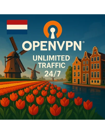 OPENVPN NETHERLAND БЕЗЛИМИТНЫЙ АВТО 1/2/3 МЕСЯЦА 3DEV