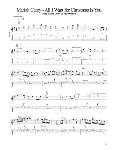 Табы Kfir Ochaion - All I Want for Christmas Is You