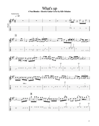 Табы Kfir Ochaion - 4 Non Blondes - What's Up