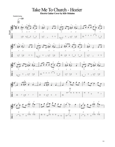 Табы Kfir Ochaion - Hozier - Take Me To Church Табы Kfir Ochaion - Hozier - Take Me To Church