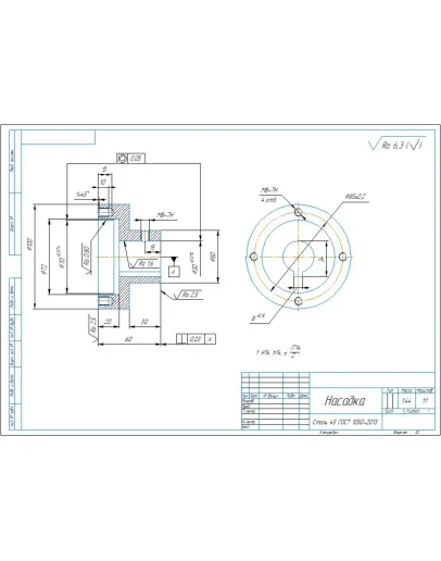 Чертеж и модель детали 