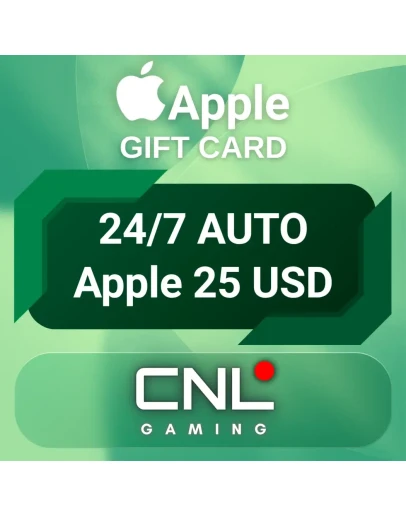 24/7 АВТО Apple 25 долларов США (подарочная карта)