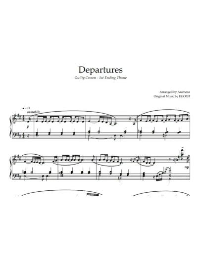 Ноты Animenz - Departures - Guilty Crown ED1