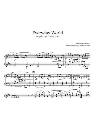 Ноты Animenz - Everyday World Oregairu Zoku ED