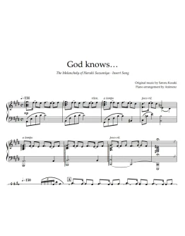 Ноты Animenz - God knows The Melancholy of Suzumiya