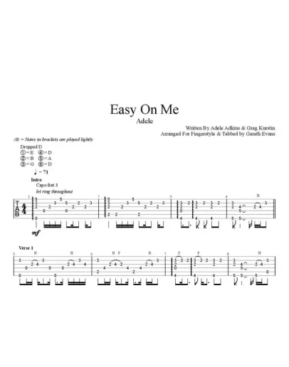 Табы Gareth Evans - Easy on Me Adele