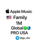 Apple Music Семейный 1M Глобально PRO US