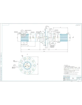 Чертеж детали вал шлицевой в программе компас