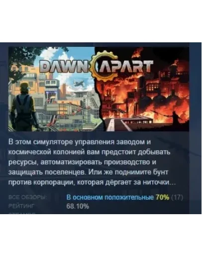Dawn Apart АВТОДОСТАВКА STEAM РОССИЯ