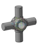 Чертеж и 3D модель детали крестовина в компасе