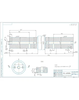 Чертеж и 3д модель детали ось лебедки в компасе