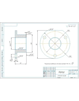 Чертеж и модель детали корпус в программе компас