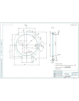 Чертеж и 3д модель детали фланец в компасе