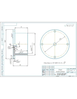 Чертеж и модель детали опора амортизатора в компас 3D