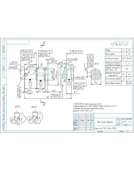 Чертеж детали вал-шестерня m3,5 мм z18 шт. в компасе
