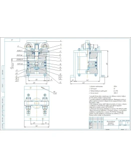 Чертеж приспособление фрезерное, пневматический привод