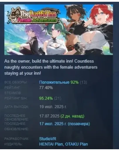 The Lustful Inn of Female Adventurers STEAM GIFT РОССИЯ