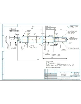 Чертеж и 3D модель детали вал сцепления О1М-2103