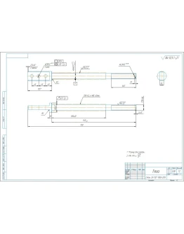 Рабочий чертеж и модель (3D) детали тяга в компасе