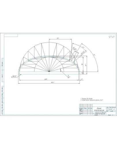 Чертеж и 3D модель детали днище эллиптическое в компасе
