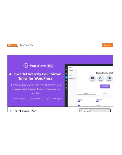 Последняя версия плагина HurryTimer PRO GPL
