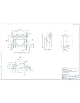 Чертеж и 3D модель детали стойка задняя в компасе