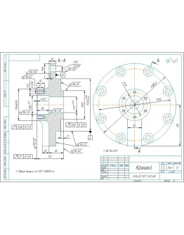 Чертеж и 3д модель детали крышка в программе компас